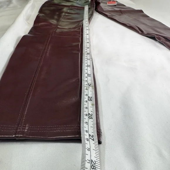 SPANX Faux Patent Leather Liquid Gloss Leggings Pants Ruby Size Medium NEW - Picture 12 of 14